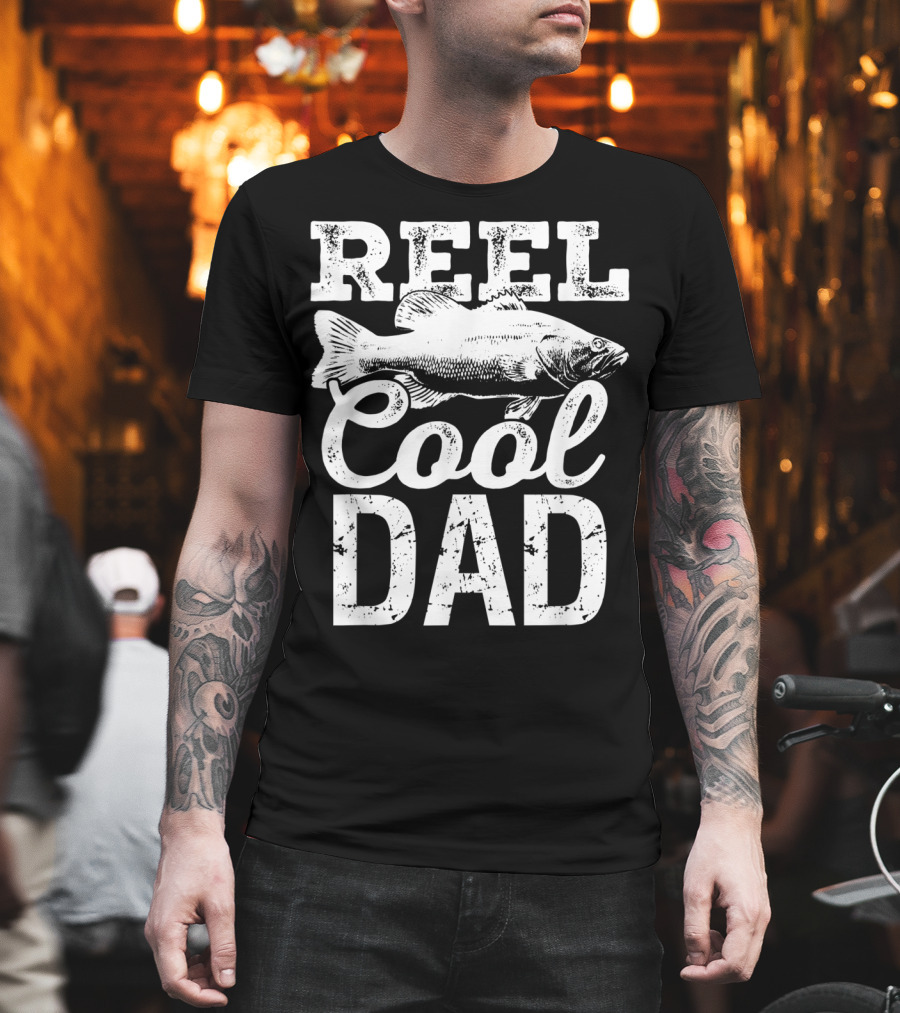 Reel Cool Dad Fishing Outdoor Angler Fish T-Shirt