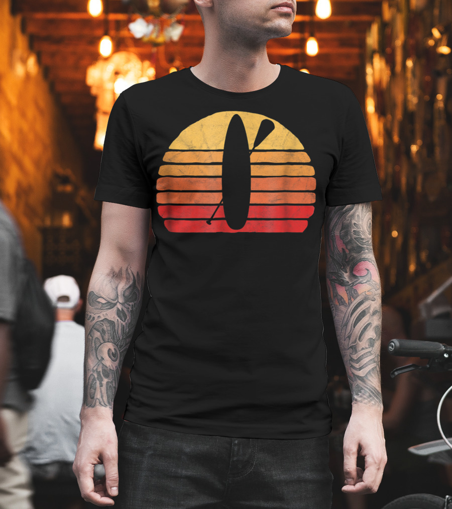 Retro SUP Stand Up Paddle Board Vintage Sunset T-Shirt