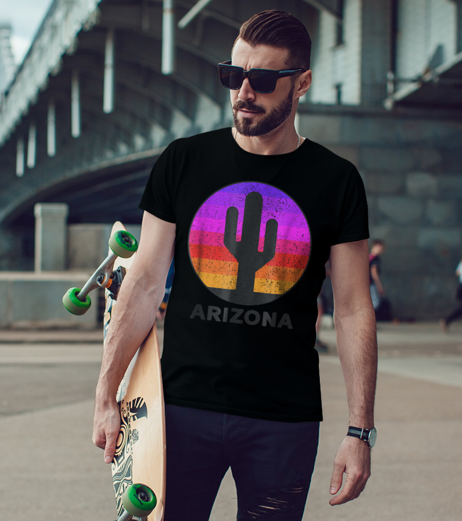Arizona Saguaro Cactus Vintage Sunset T-Shirt