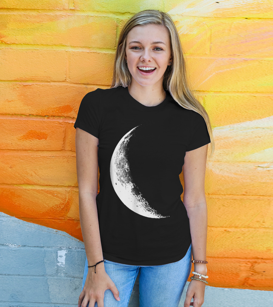 Shiny Moon Half Moon Crescent Moon Lunar Phases T-Shirt