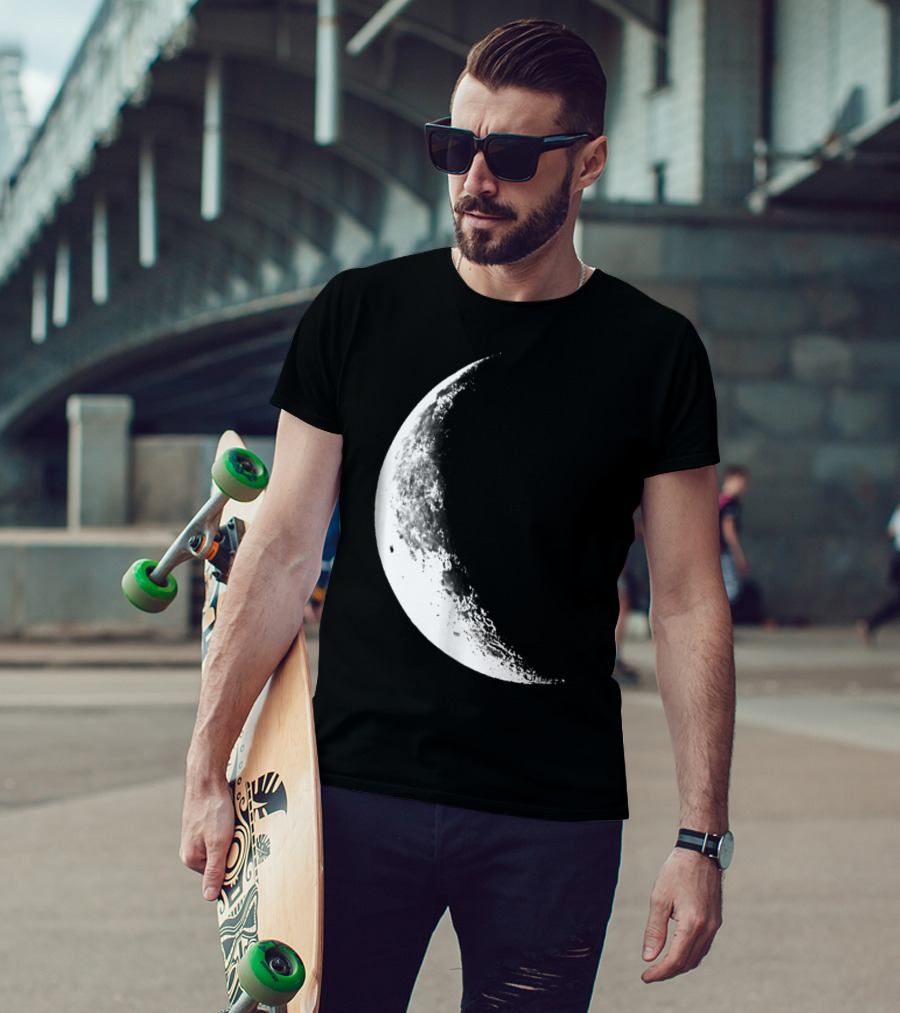 Shiny Moon Half Moon Crescent Moon Lunar Phases T-Shirt