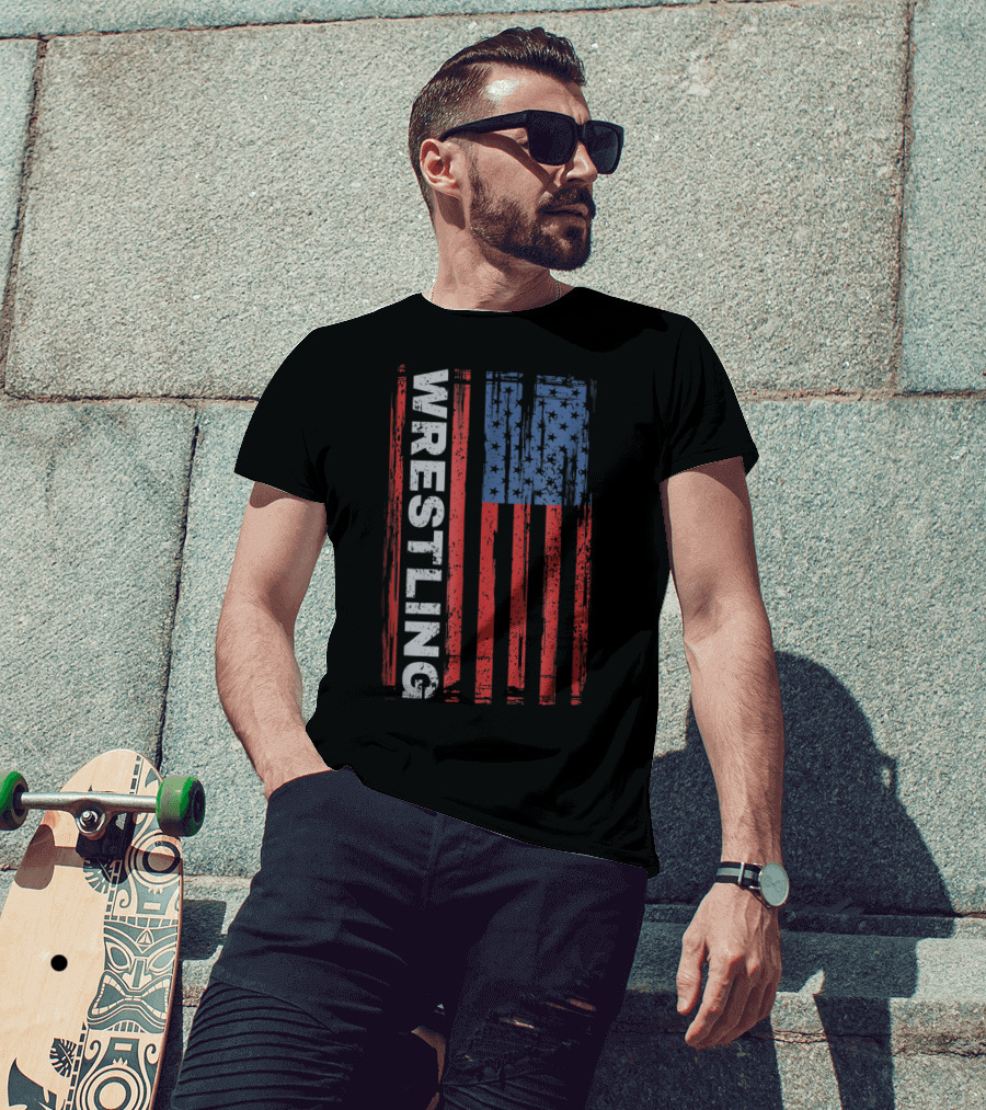 Wrestling USA Flag T-Shirt