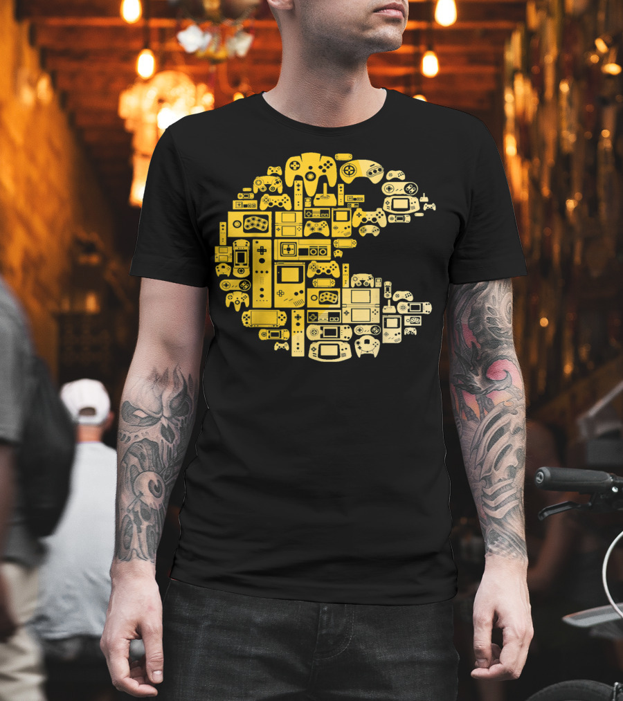 Funny Video Gamer Controllers Pac-Man Compilation for Video Game Players T-Shirt