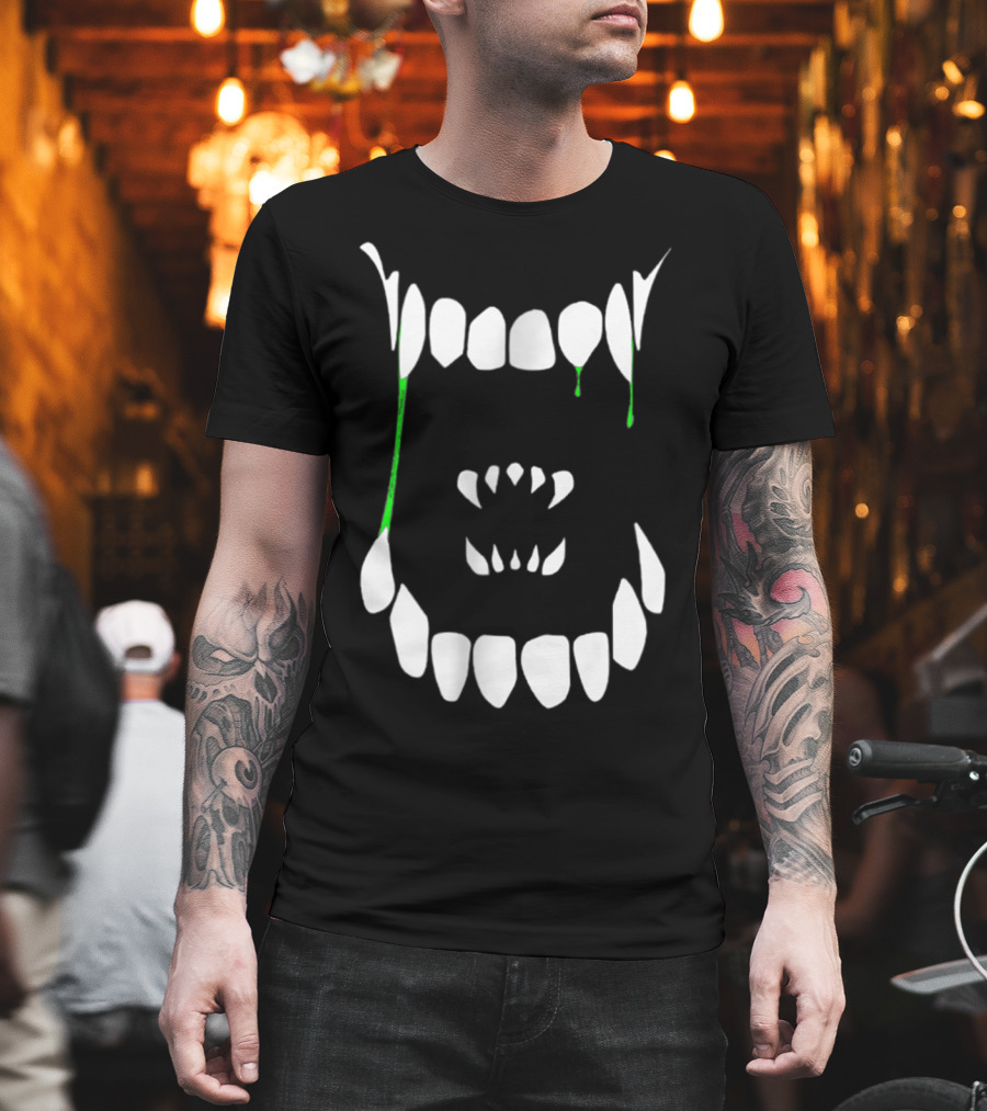 Xenomorph Xeno Teeth Green Drip Adults T-Shirt