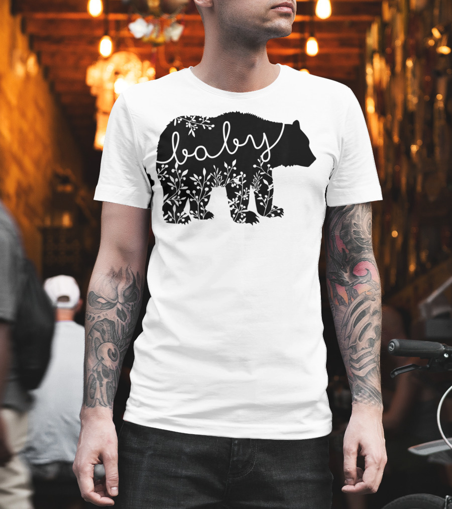 Baby Bear Floral Kids Camping Cute Matchin T-Shirt