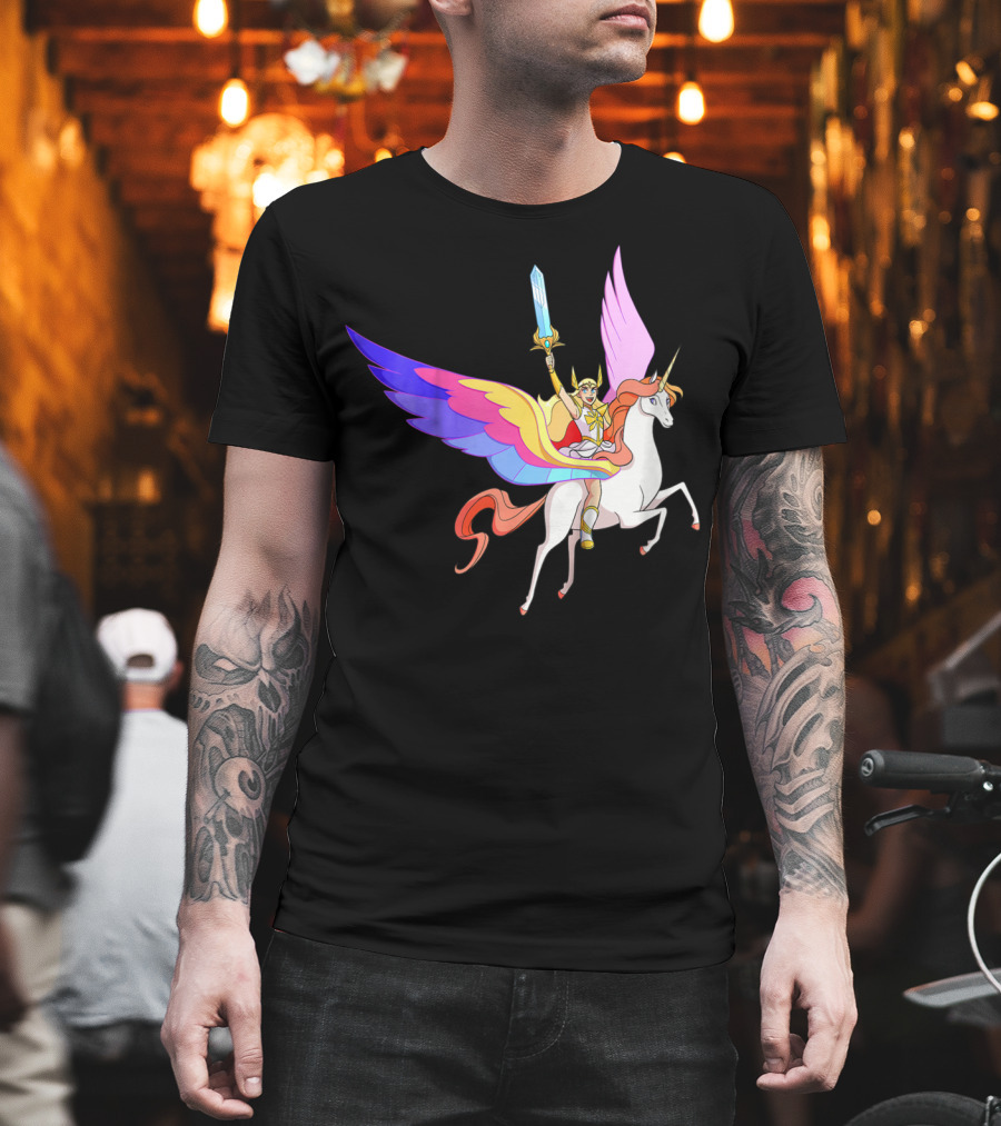 She Ra Kids DreamWorks Action Adventure with Swift Wind Pegasus T-Shirt