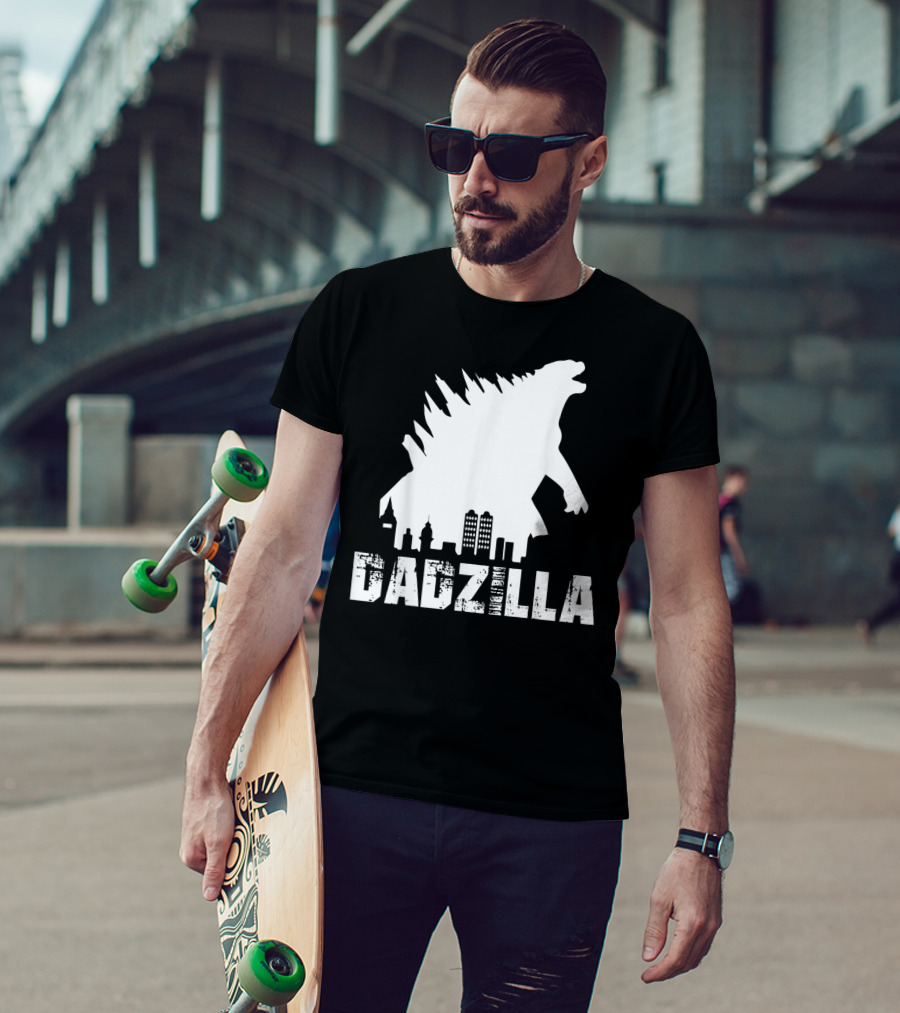 Kidzilla And Dadzilla Funny Matching Fathers City Skyline Monster T-Shirt