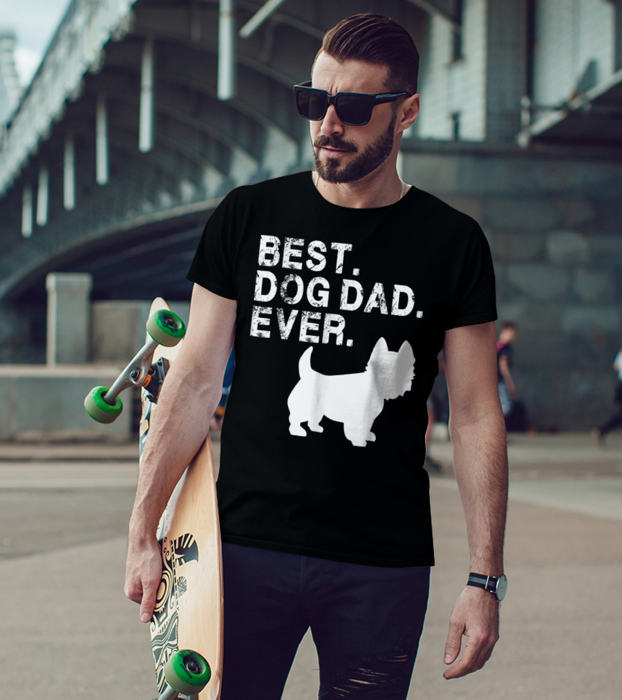 Mens Grunge Best Dog Dad Ever Westie T-Shirt