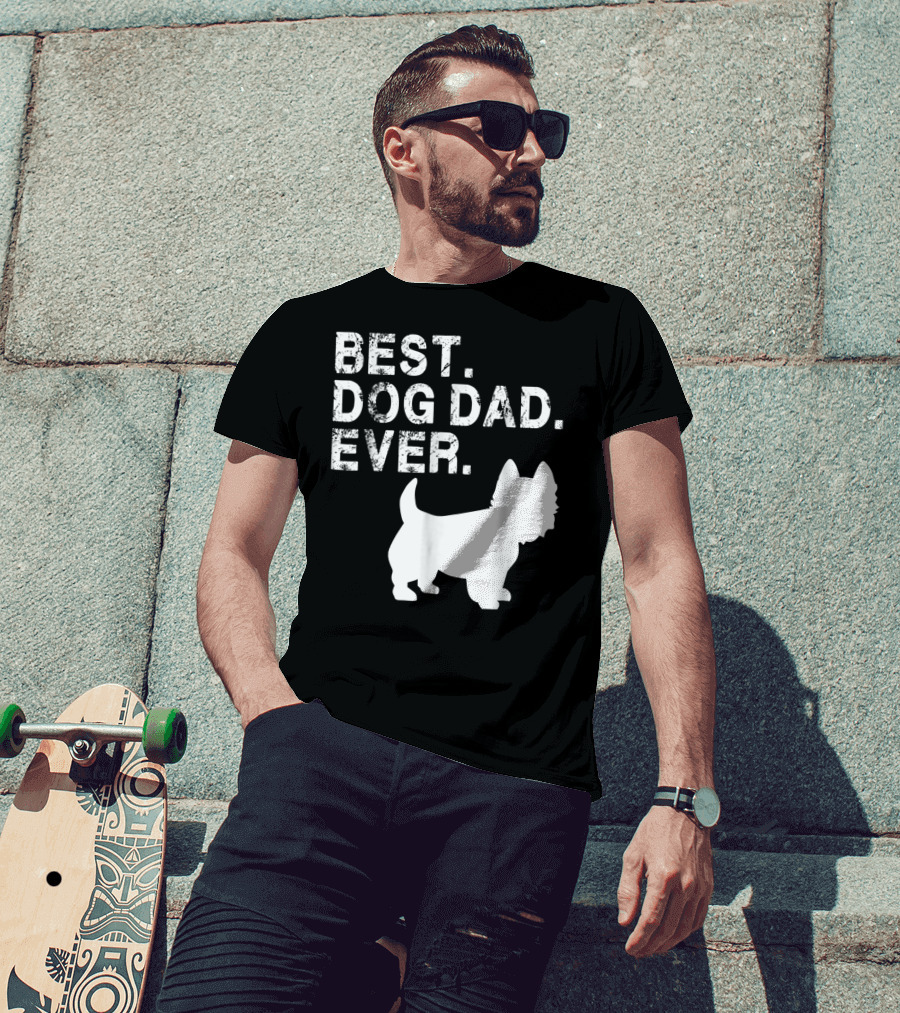 Mens Grunge Best Dog Dad Ever Westie T-Shirt