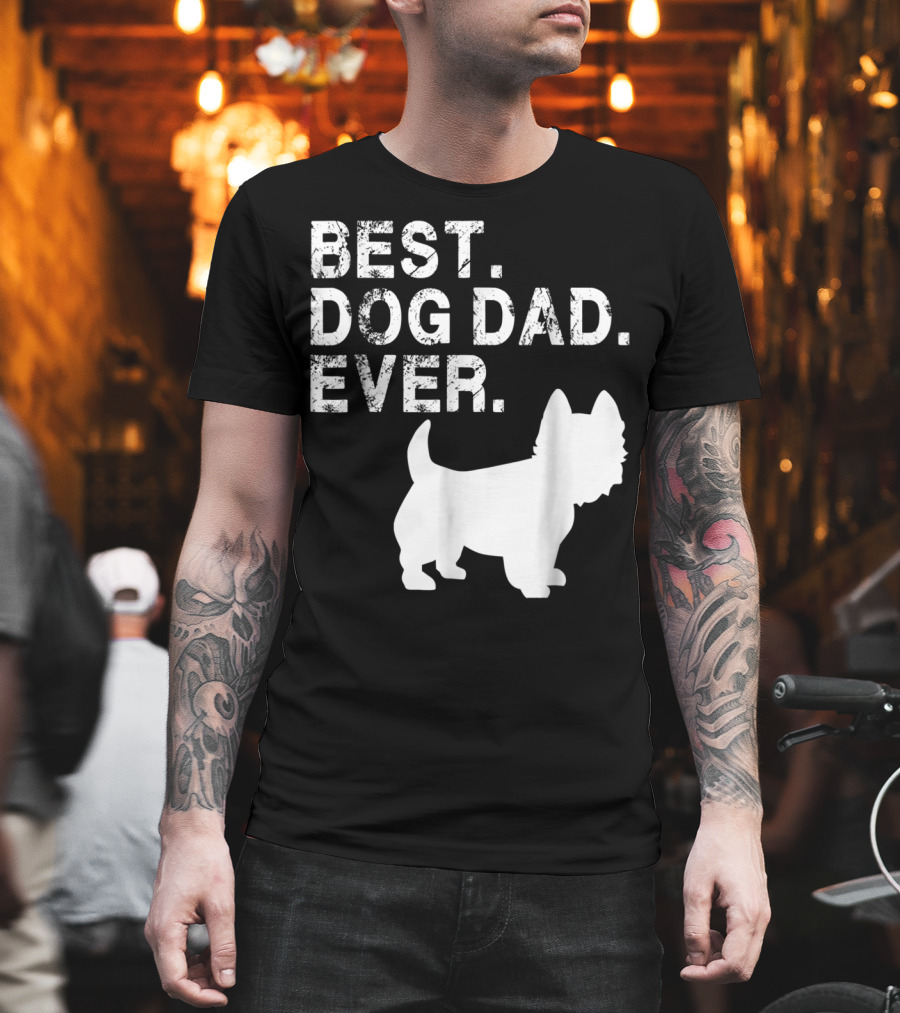 Mens Grunge Best Dog Dad Ever Westie T-Shirt
