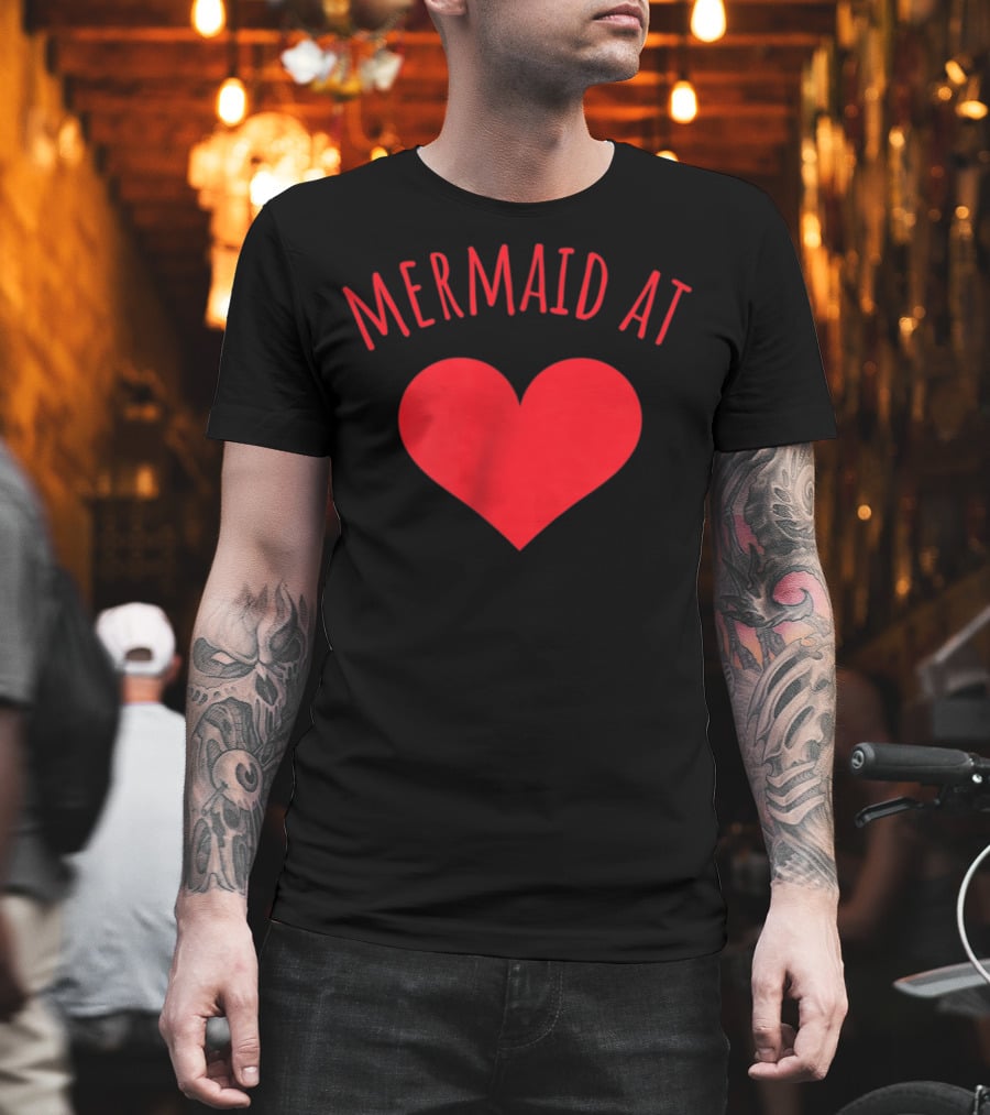 Mermaid at Heart Red Love Vibes T-Shirt