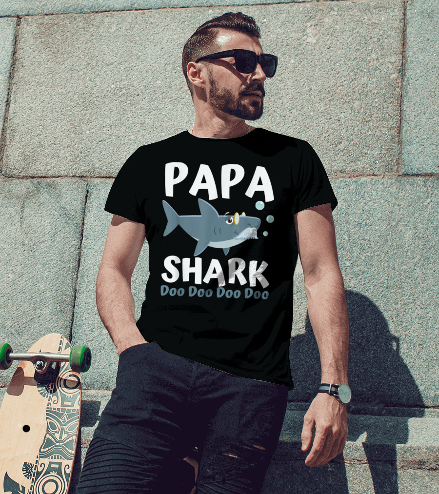 Papa Shark Doo Doo Doo Doo Matching Family Shark T-Shirt