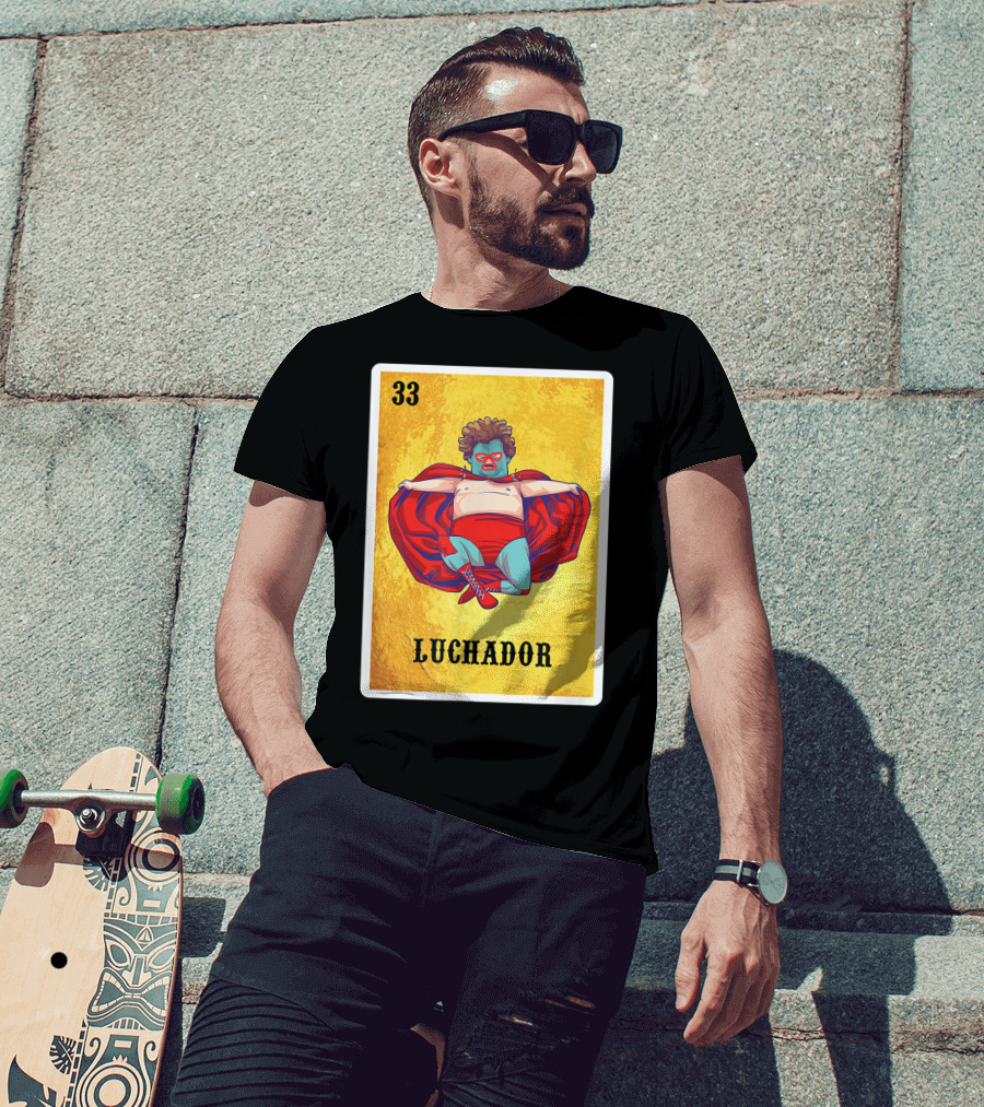 Luchador Masked Wrestler El Lucha Libre Number 33 T-Shirt