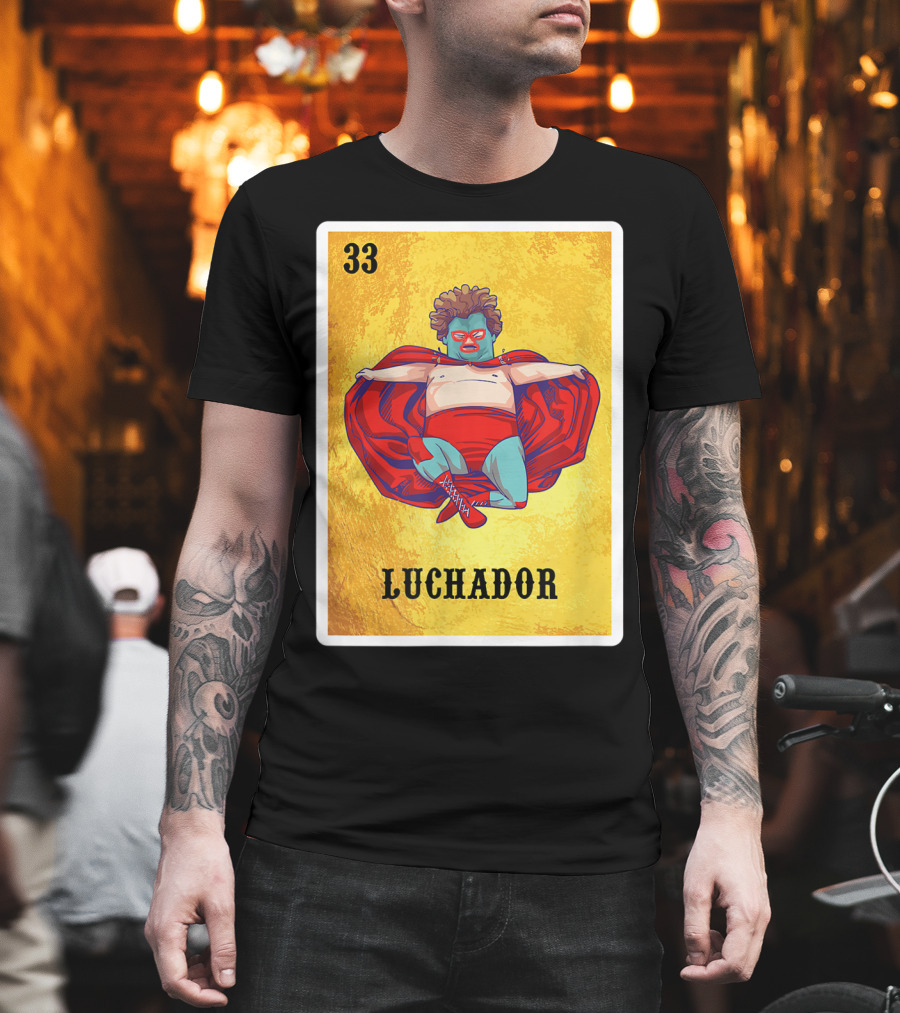 Luchador Masked Wrestler El Lucha Libre Number 33 T-Shirt