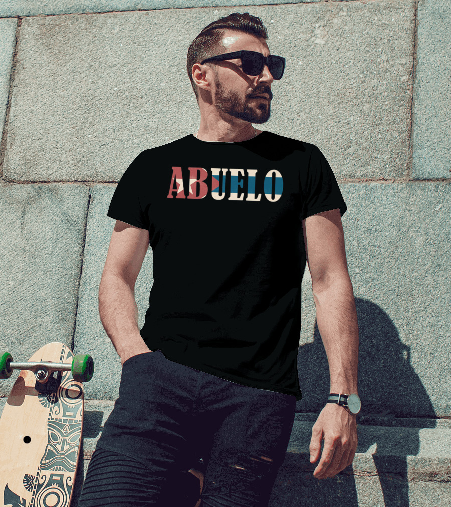 Abuelo Cuban Flag Vintage Mens T-Shirt