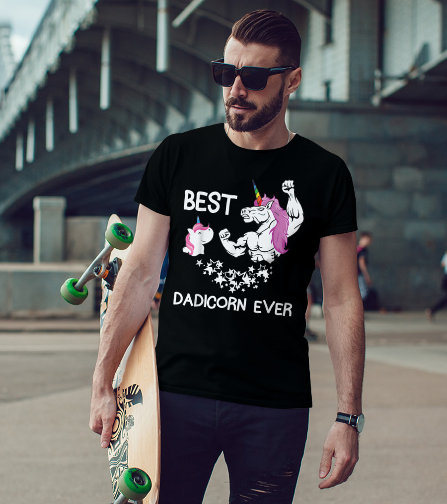 Best Dadicorn Ever Unicorn Dad Baby Father's Mens T-Shirt