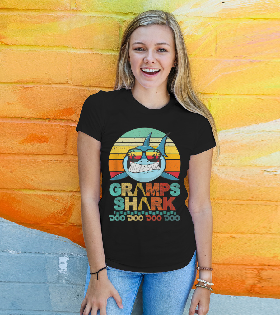 Gramps Shark Doo Doo Doo Doo Mens Vintage Funny T-Shirt