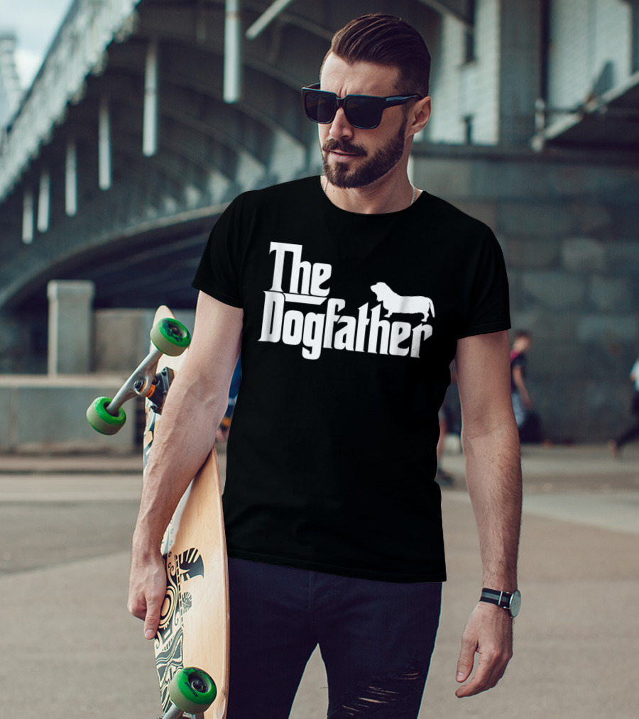 Mens The Dogfather Basset Hound Dad Father Dog T-Shirt