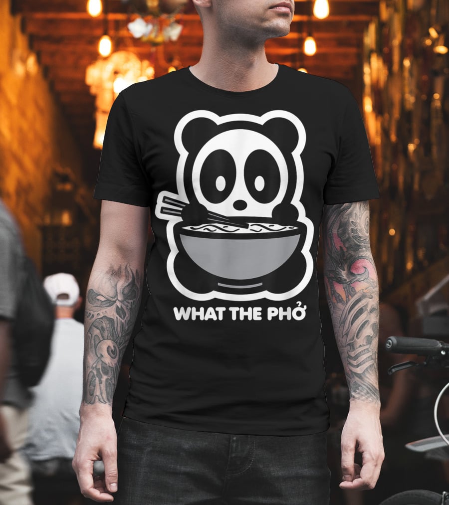 Panda What The Pho Bambu Brand Bear Eating Noodles T-Shirt