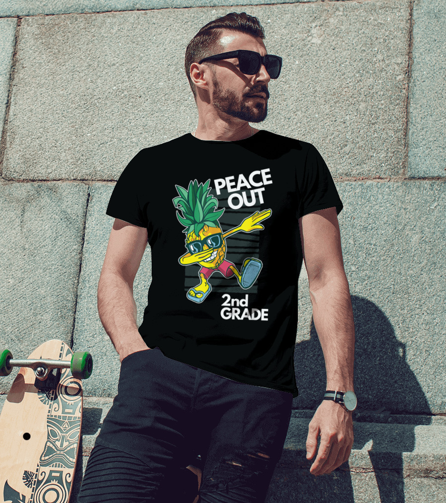 Peace Out Pineapple Dabbing 2nd Grade T-Shirt