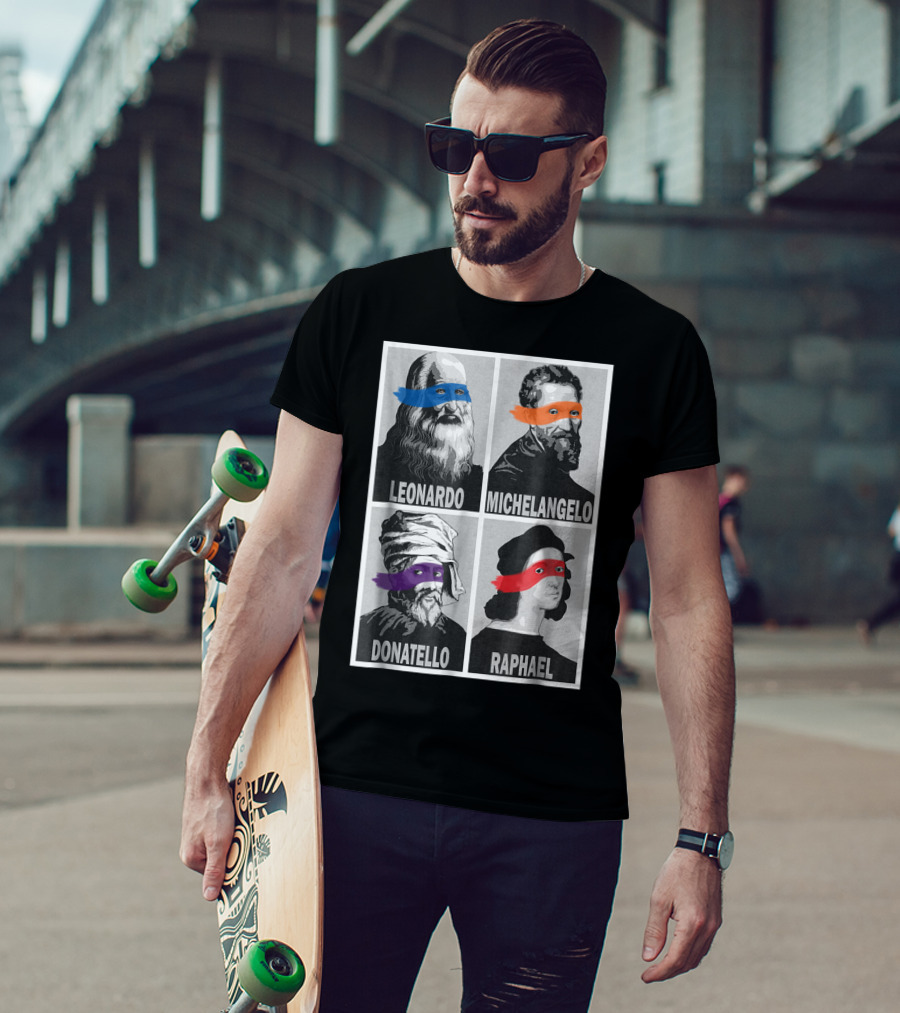 Renaissance Ninja Artists Leonardo Michelangelo Donatello Raphael Pop T-Shirt