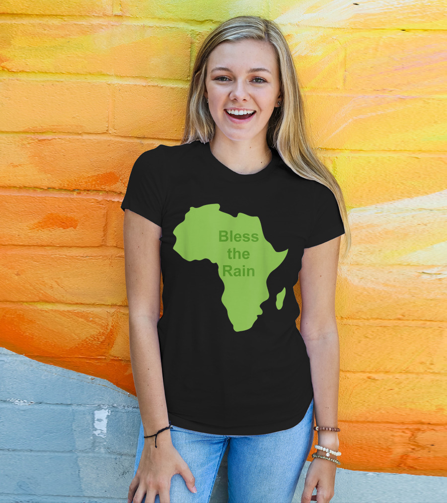 Toto Africa Bless The Rain Green Africa Shape T-Shirt