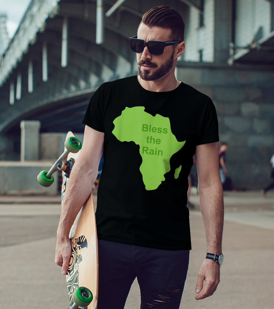 Toto Africa Bless The Rain Green Africa Shape T-Shirt