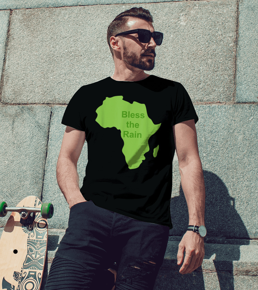 Toto Africa Bless The Rain Green Africa Shape T-Shirt