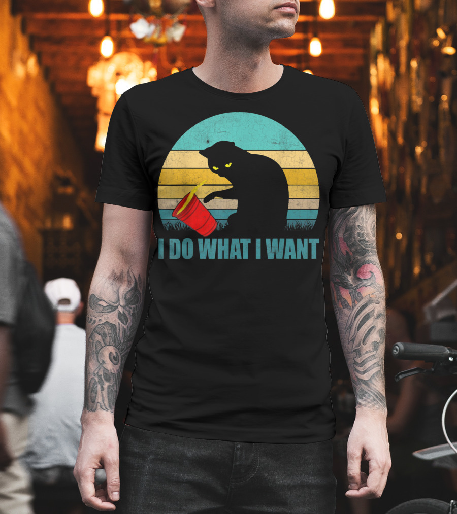 Vintage Cat I Do What I Want Cat Lover T-Shirt