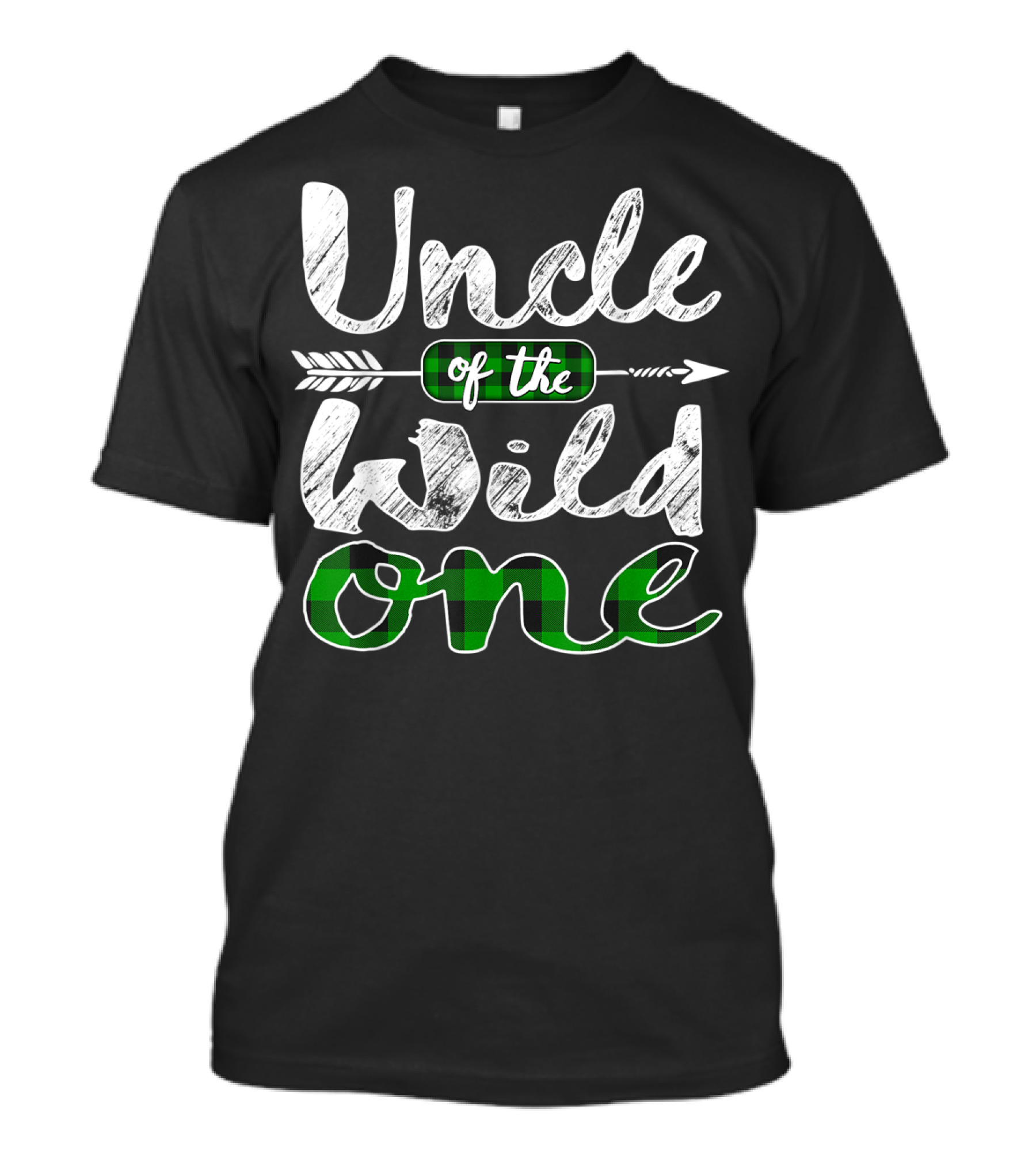 Uncle Of The Wild One Irish Green Plaid Arrow T-Shirt