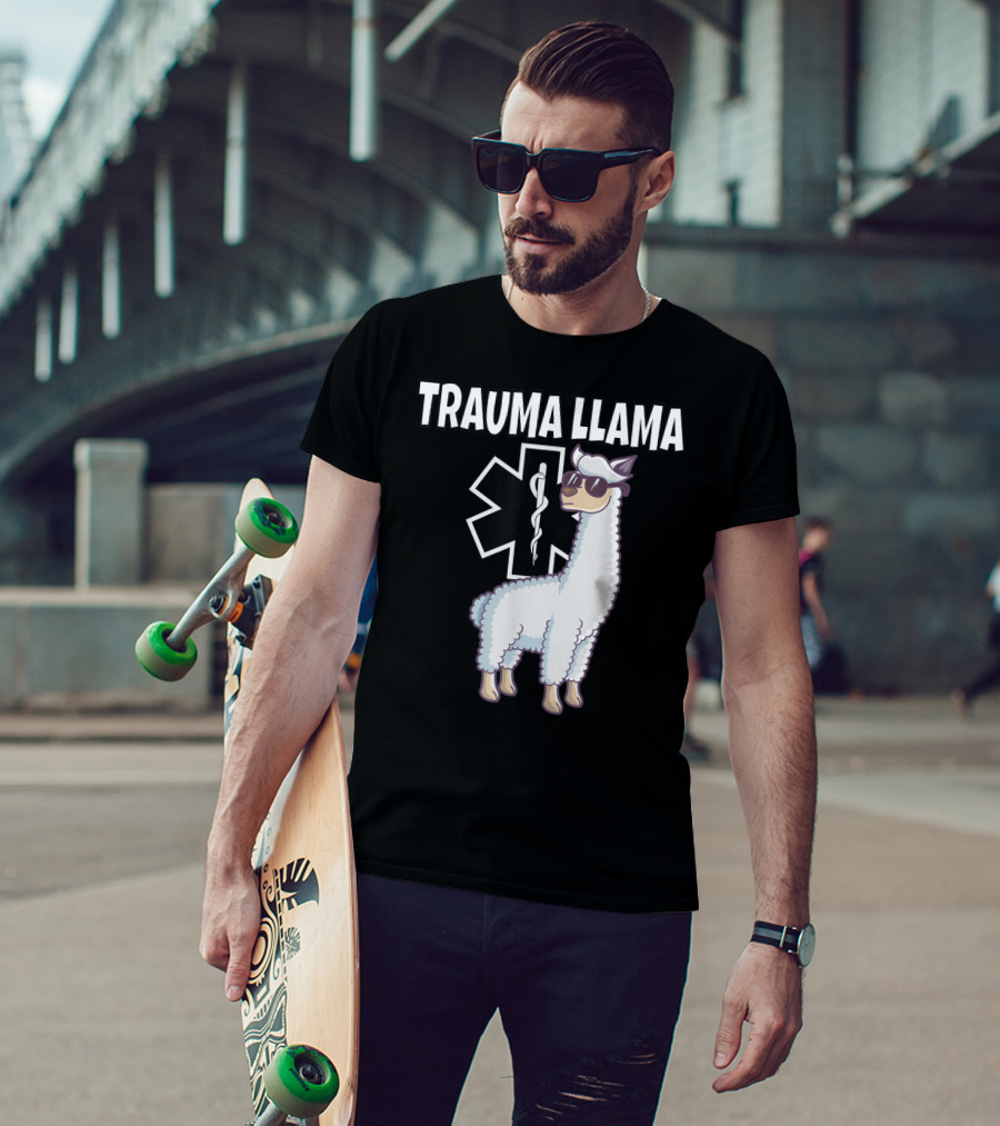 Trauma Llama EMS Medic Funny EMT T-Shirt
