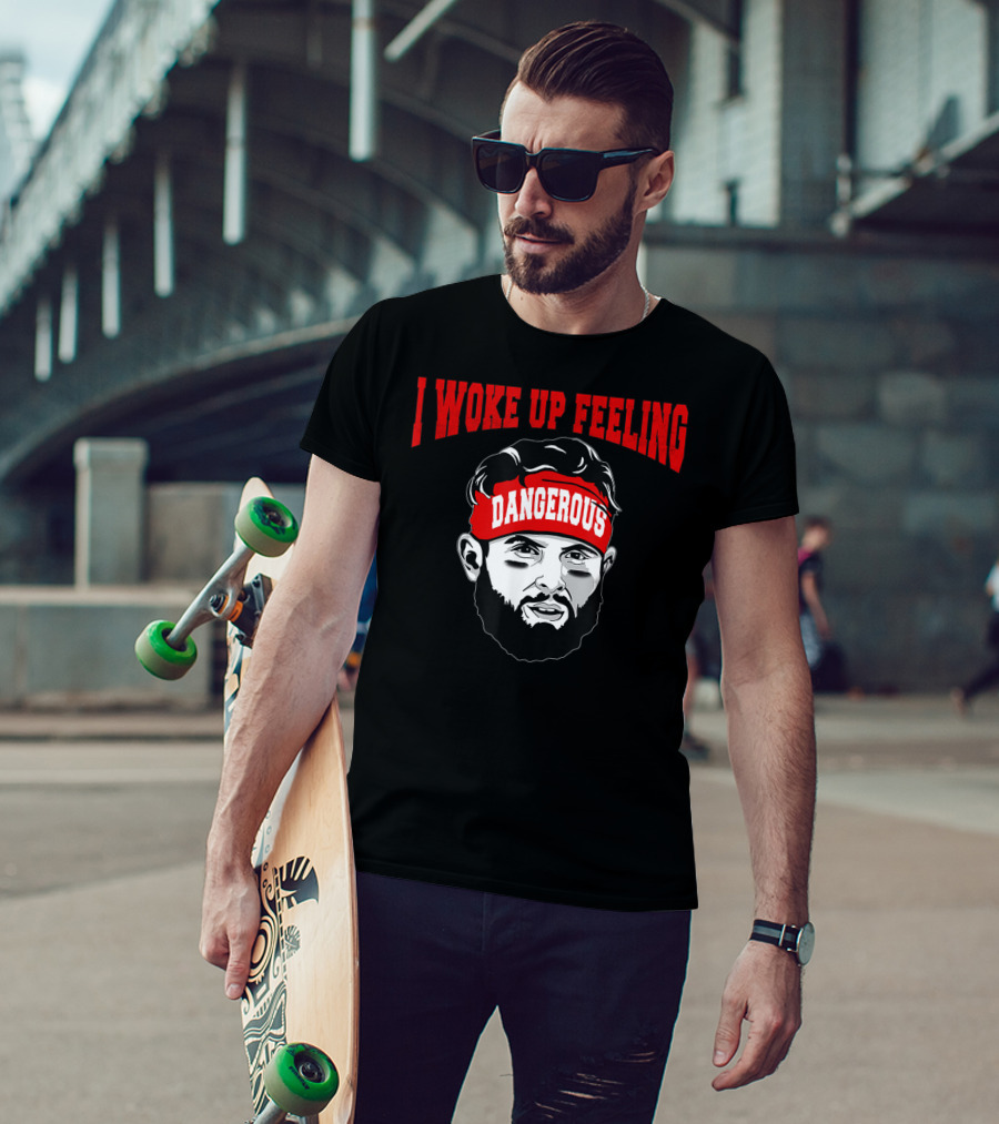I Woke Up Feeling Dangerous Football 6 Funny Headband T-Shirt