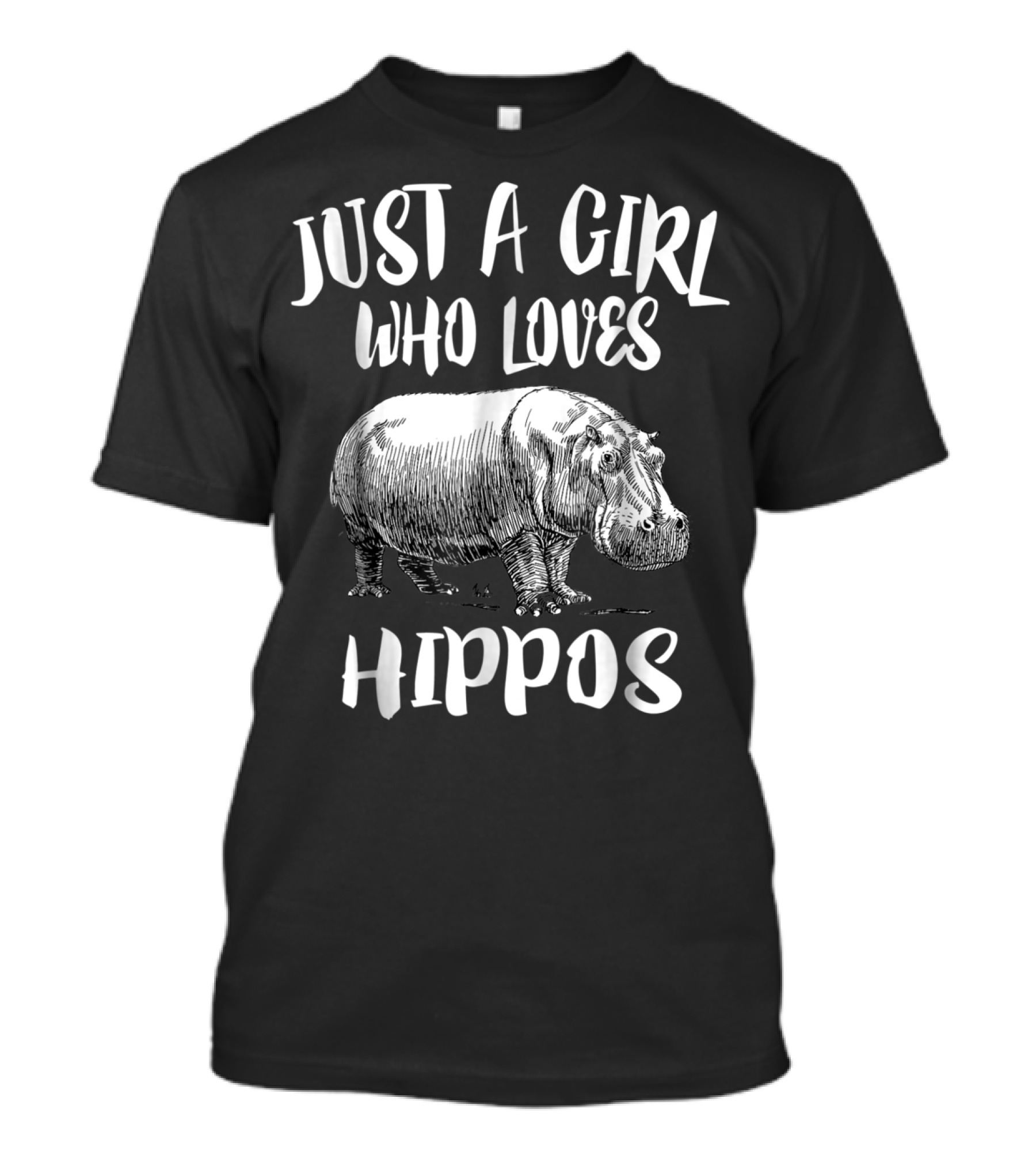 Just A Girl Who Loves Hippos Funny Animal T-Shirt