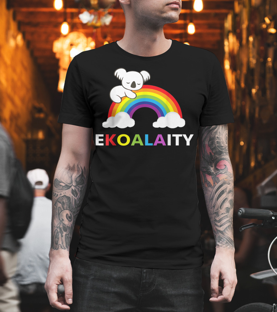 EKOALAITY Koala Rainbow Flag Gay Pride T-Shirt