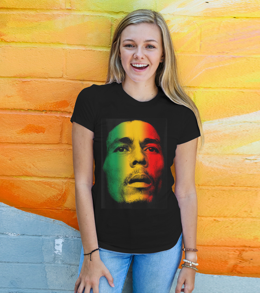 Marley Rasta Face Bob Lover Reggae Colors T-Shirt