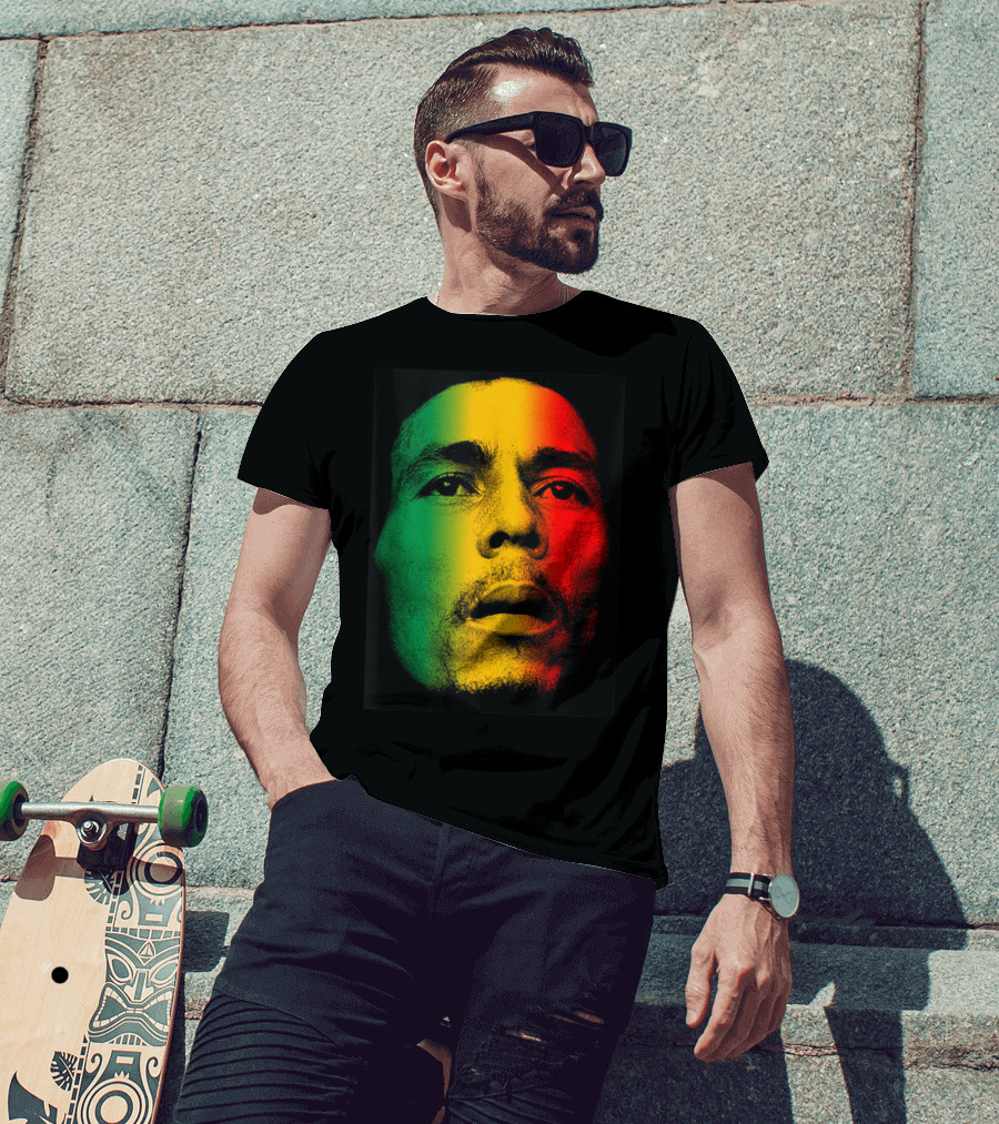 Marley Rasta Face Bob Lover Reggae Colors T-Shirt