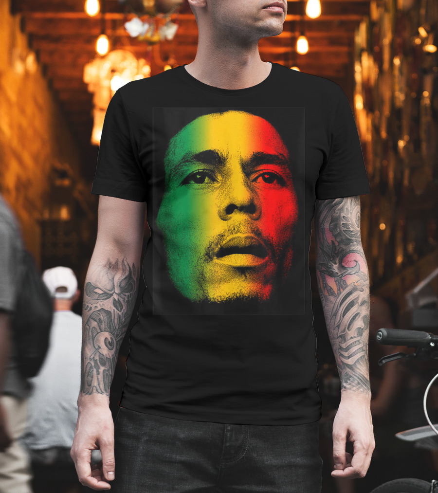 Marley Rasta Face Bob Lover Reggae Colors T-Shirt