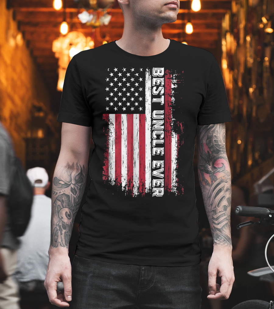 Best Uncle Ever American Flag Mens Best Uncle T-Shirt