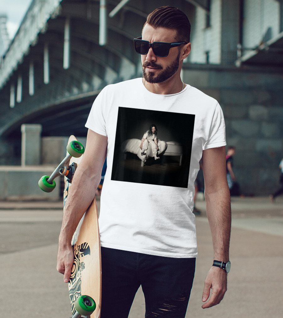 Billie Eilish Mens Album Cover Photo Bed Scene T-Shirt