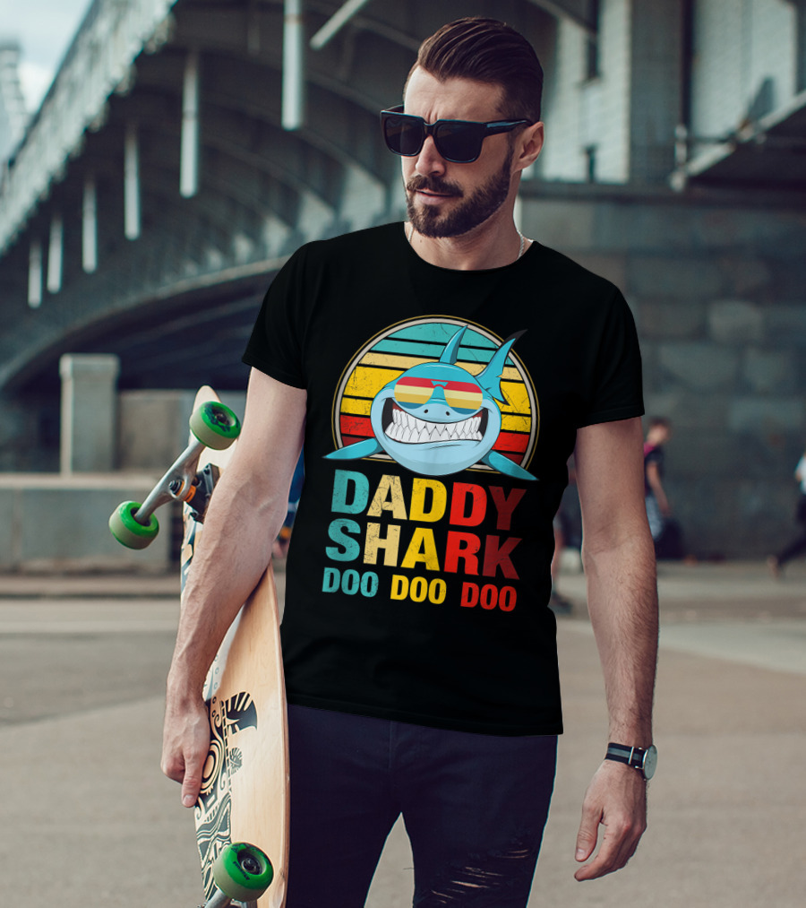 Daddy Shark Doo Doo Doo Mens Vintage T-Shirt
