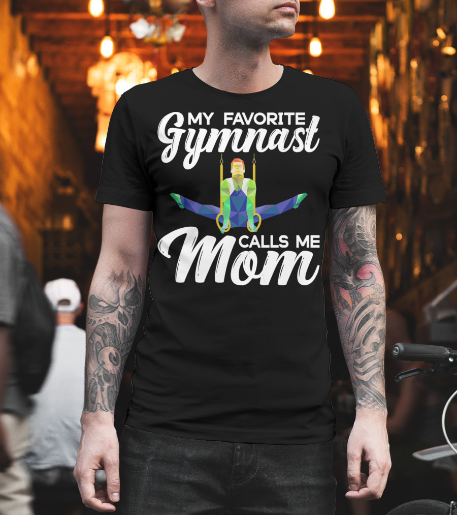 My Favorite Gymnast Calls Me Mom Geometric Rings T-Shirt