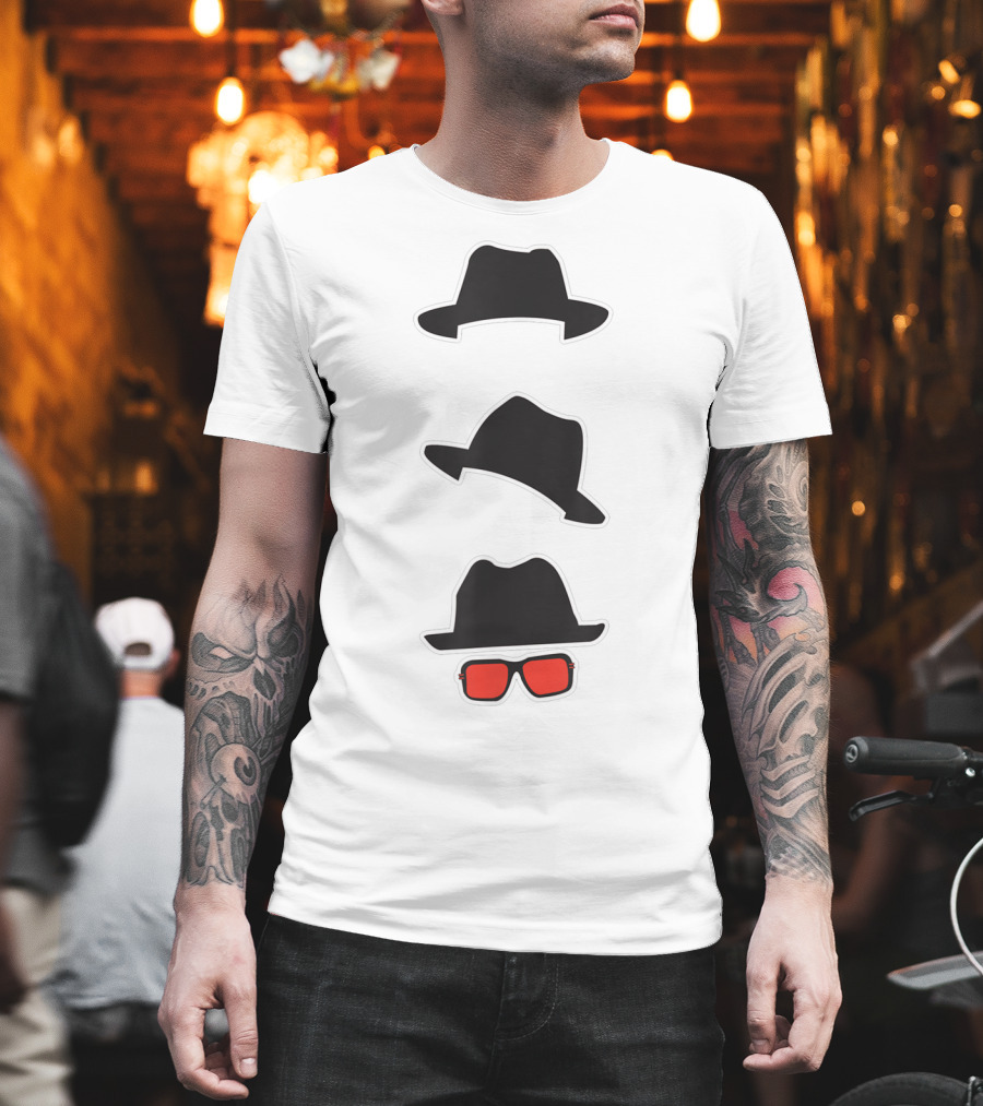 Name A More Iconic Trio With Classic Hats And Red Sunglasses T-Shirt