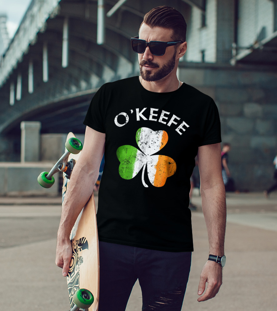 O'Keefe Irish Shamrock Tricolor Flag T-Shirt