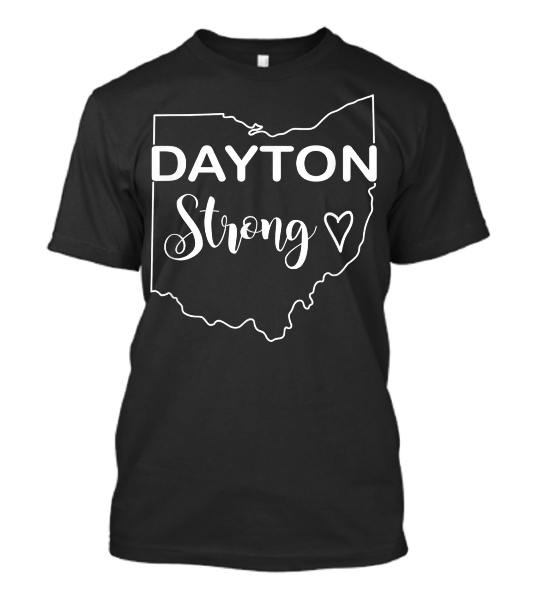 Ohio Dayton Strong Map Heart T-Shirt