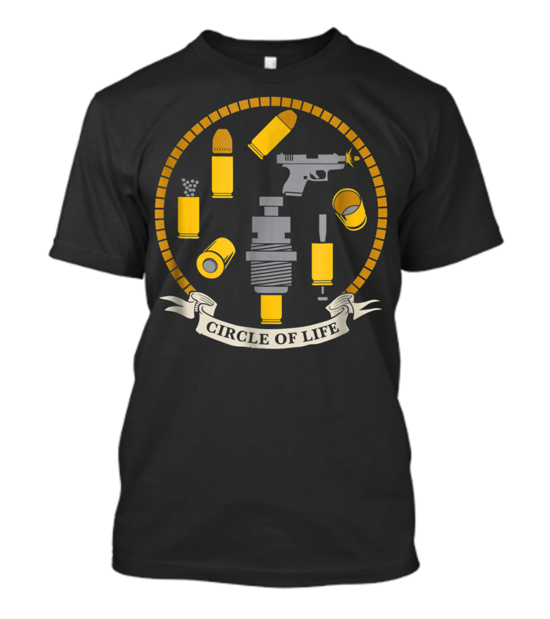 Circle Of Life Reloading Patriot Patch Co Gun Ammo Bullet Cartridge T-Shirt