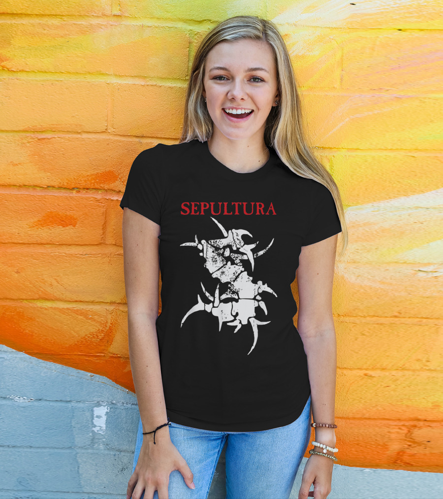 Sepultura Spiked Spine Emblem T-Shirt