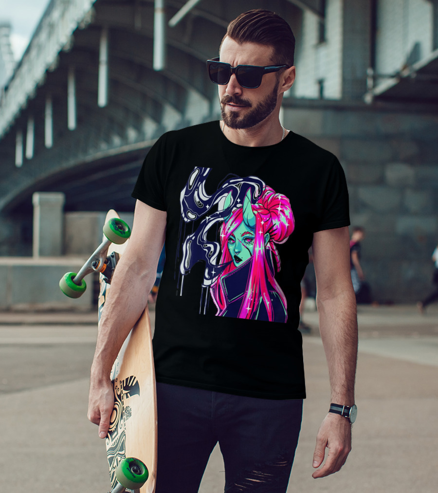 Angel Demon Neon Fantasy Comic T-Shirt