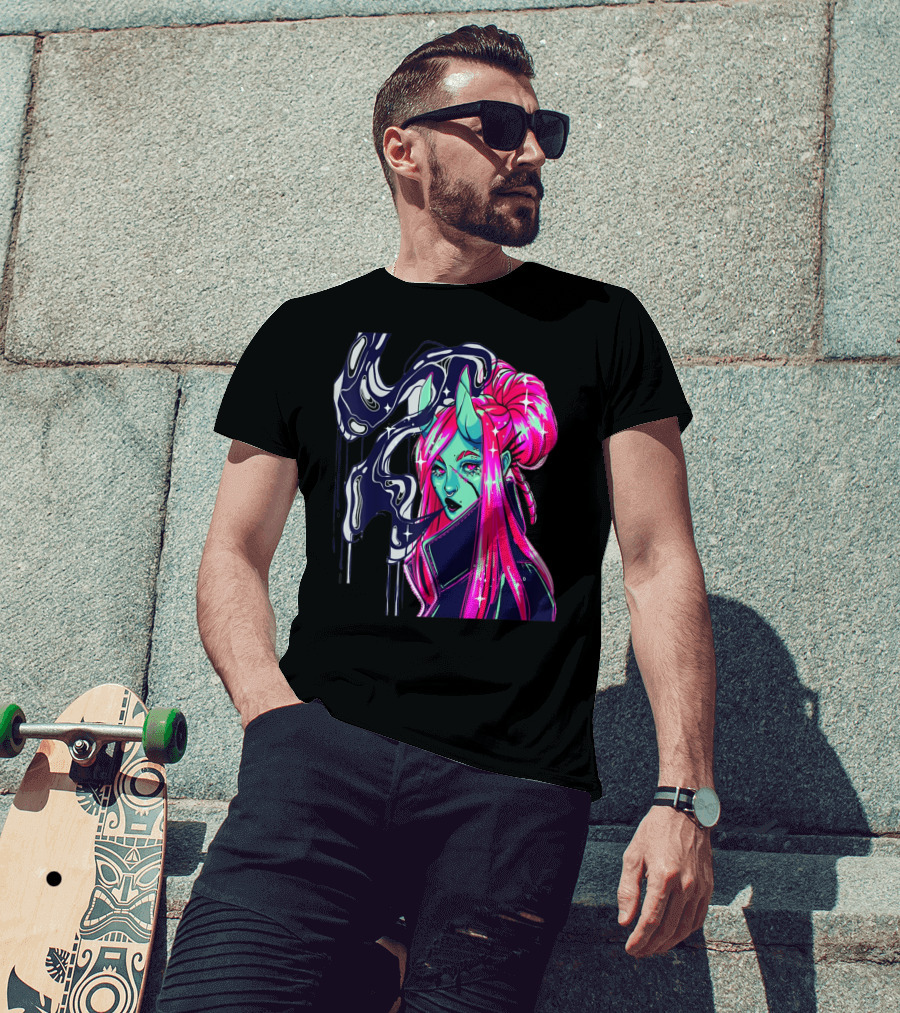 Angel Demon Neon Fantasy Comic T-Shirt