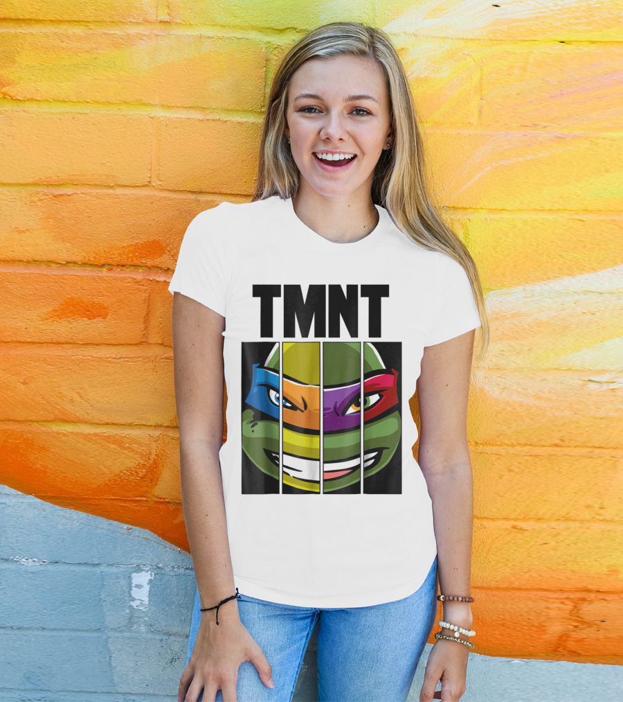 TMNT Turtle Faces Colorful Bandana Mashup T-Shirt