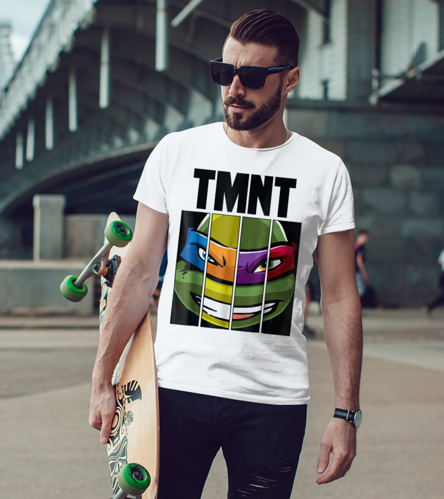 TMNT Turtle Faces Colorful Bandana Mashup T-Shirt